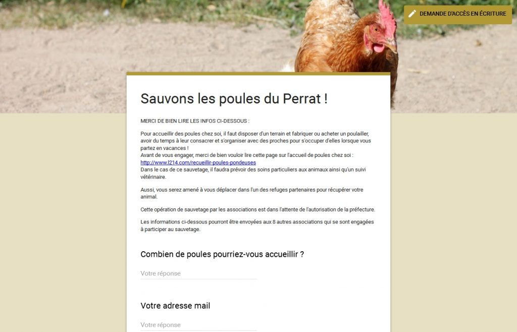 Sauvons les poules du Perrat !